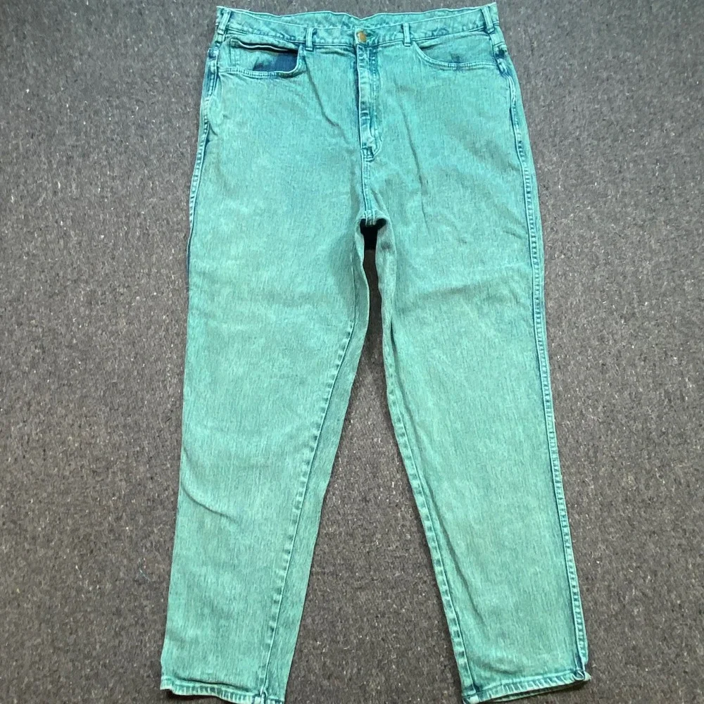 Nasty Jeans Sz 38 Mens Teal Green Grunge Skater Acid Wash Tapered High Rise